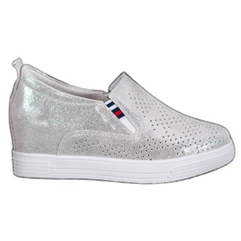 Filippo Chaussures compensées en cuir gris