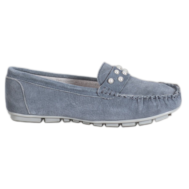 Filippo Mocassins En Cuir Avec Perles gris Filippo Mocassins En Cuir Avec Perles gris