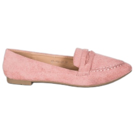 Best Shoes Mocassins En Daim En Spitz rose
