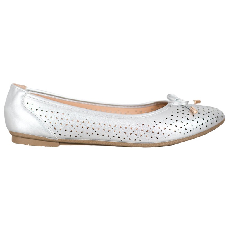 SHELOVET Ballerine Ajourée Avec Eco Cuir gris SHELOVET Ballerine Ajourée Avec Eco Cuir gris