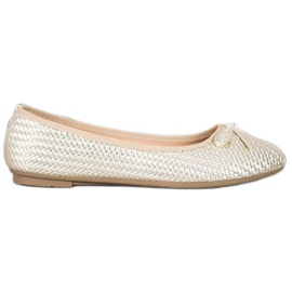 SHELOVET Ballerines dorées tressées d'or SHELOVET Ballerines dorées tressées d'or