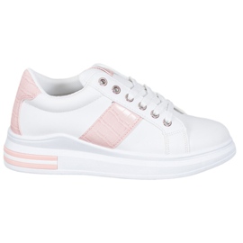 Weide Chaussures de sport avec empiècements roses blanche Weide Chaussures de sport avec empiècements roses blanche