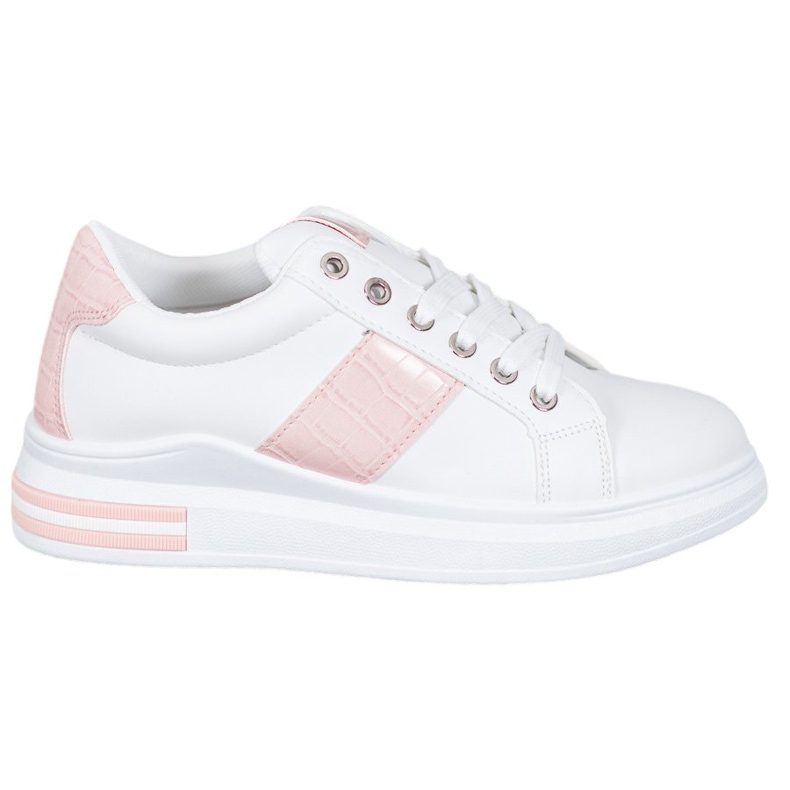 Weide Chaussures de sport avec empiècements roses blanche