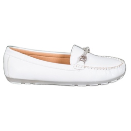 Fama Mocassins Avec Cubic Zirconia blanc
