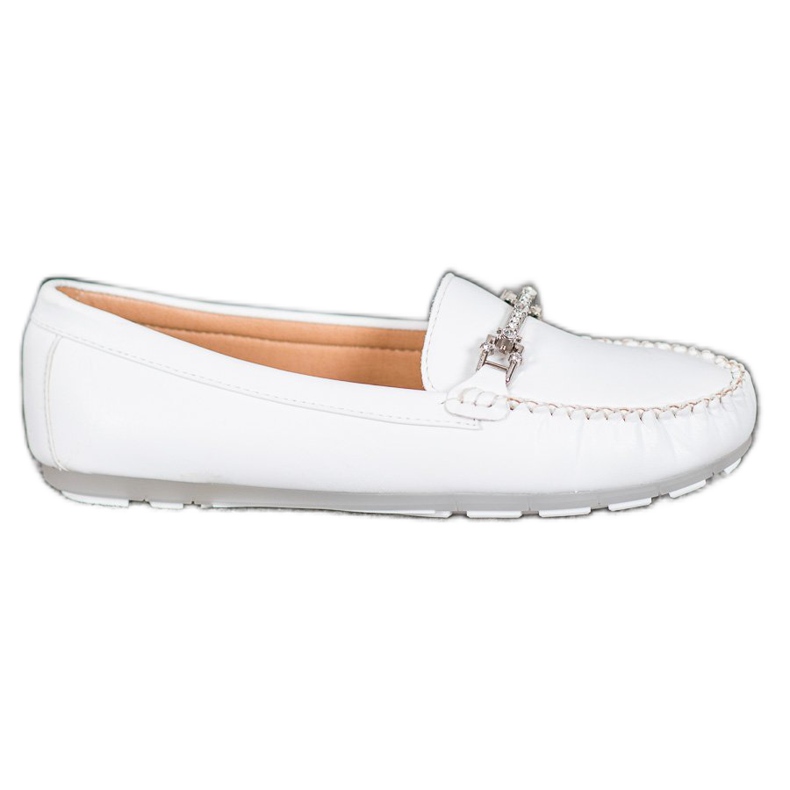 Fama Mocassins Avec Cubic Zirconia blanche