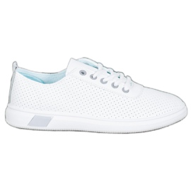 SHELOVET Baskets ajourées avec cuir écologique blanc gris