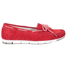 Filippo Mocassins En Cuir Avec Nœud Rayé rouge