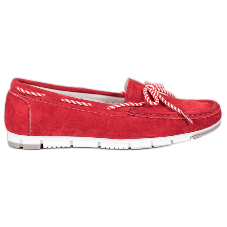 Filippo Mocassins En Cuir Avec Nœud Rayé rouge