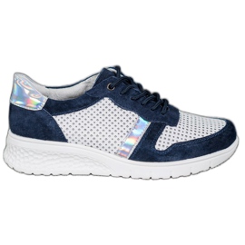 Filippo Chaussures en cuir effet holo blanc bleu marine gris