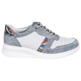 Filippo Chaussures en cuir effet holo blanche gris