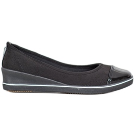 McKey Ballerines En Daim Sur Compensée le noir