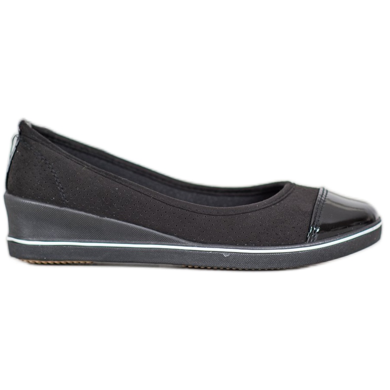 McKey Ballerines En Daim Sur Compensée le noir