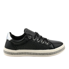 Baskets noires ornées de zircons 1153-Y gris