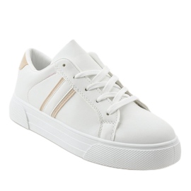 Baskets blanches classiques CC-20 d'or