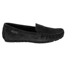 Vinceza Mocassins en cuir classiques noir