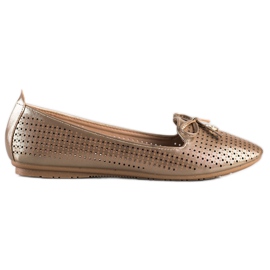 Ballerines Ajourées À Noeud VINCEZA beige d'or Ballerines Ajourées À Noeud VINCEZA beige d'or