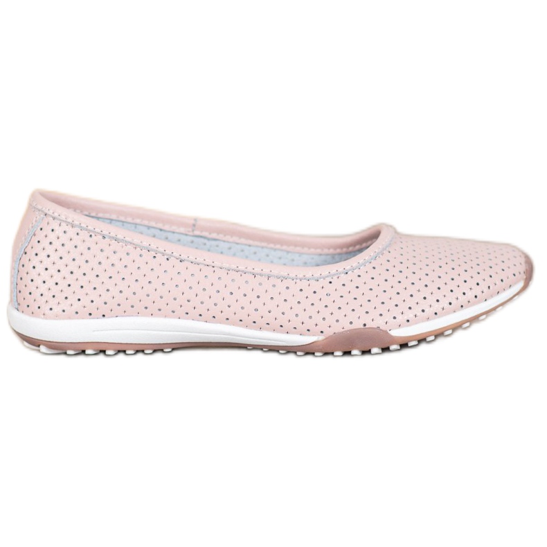 Filippo Ballerines en cuir ajouré rose