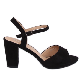 Sandales à talons noires 955-47 Noir le noir