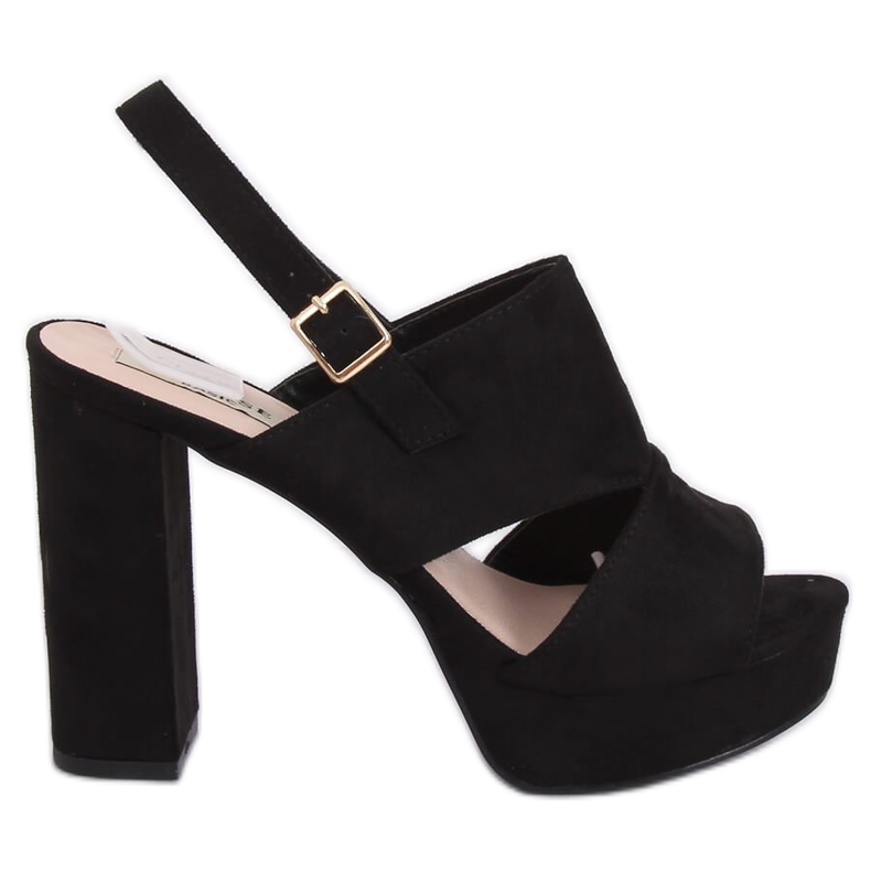 Sandales noires sur le poteau 9R02 Noir le noir