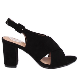 Sandales à talons noires F1827 Noir le noir