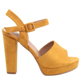 Sandales talons hauts miel 9R16 Jaune