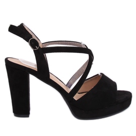 Sandales à talons noires 9272 Negro le noir