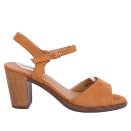 Sandales à talons camel 660-6 Camel brun multicolore