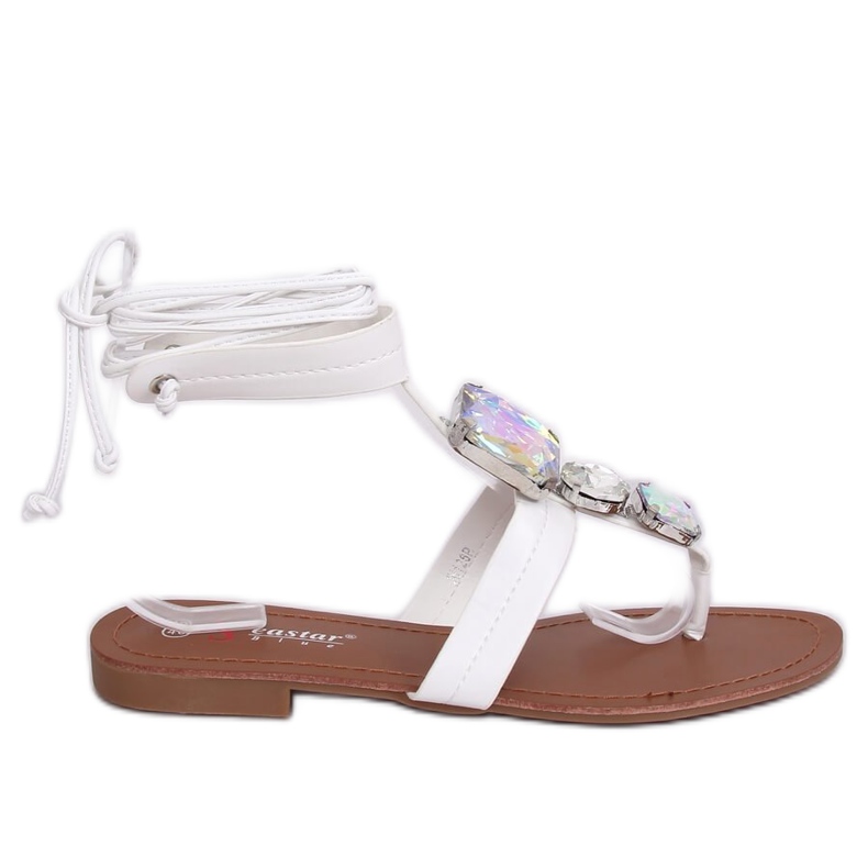 Tongs avec pierres blanches JH126P Blanc