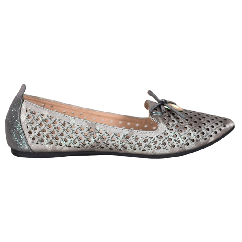 Ballerine Ajourée En Spitz VINCEZA gris Ballerine Ajourée En Spitz VINCEZA gris