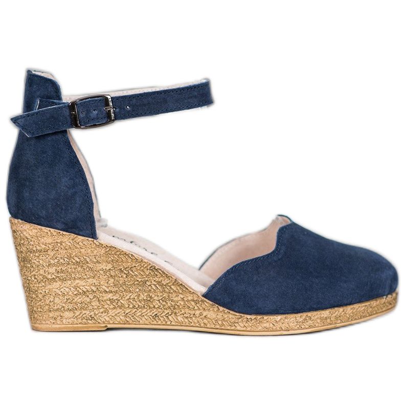 Filippo Chaussures compensées en cuir bleu marin bleu