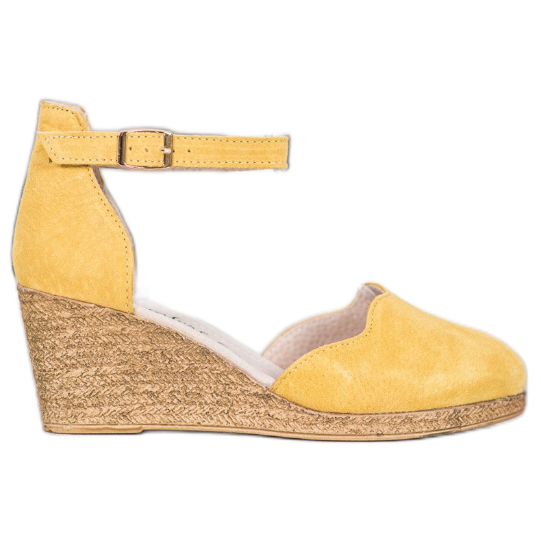 Filippo Chaussures compensées en cuir jaune