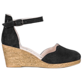 Filippo Chaussures compensées en cuir le noir