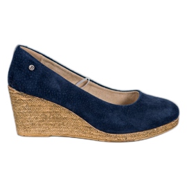 Filippo Escarpins compensés en cuir bleu