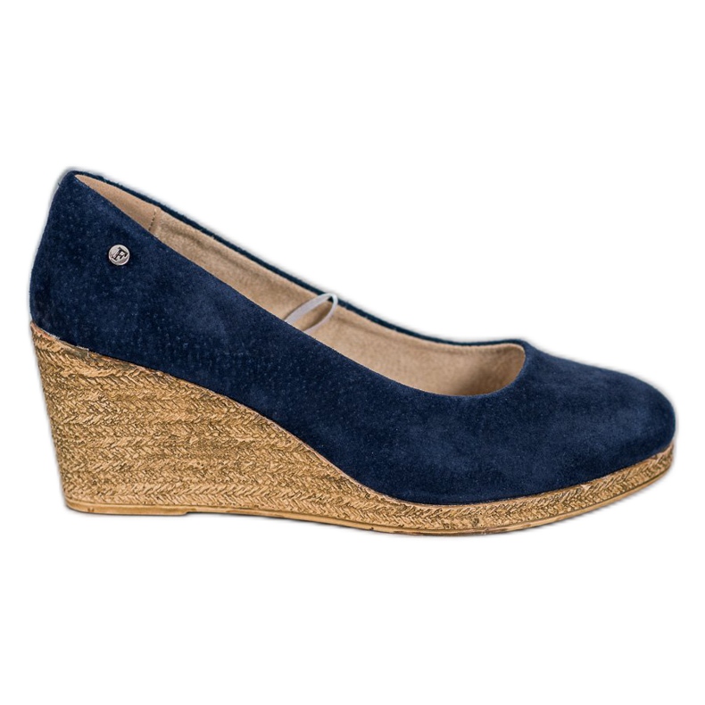 Filippo Escarpins compensés en cuir bleu