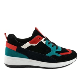Baskets noires, baskets de sport C9212 le noir multicolore