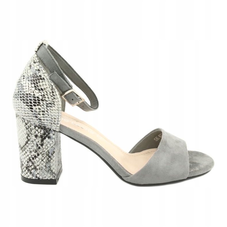 Sergio Leone Sandales féminines sur le motif post-animal SK873 Gray gris