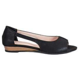 Ballerines à bout ouvert VINCEZA le noir