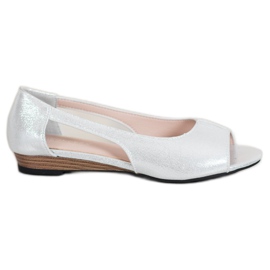 Ballerines à bout ouvert VINCEZA argent