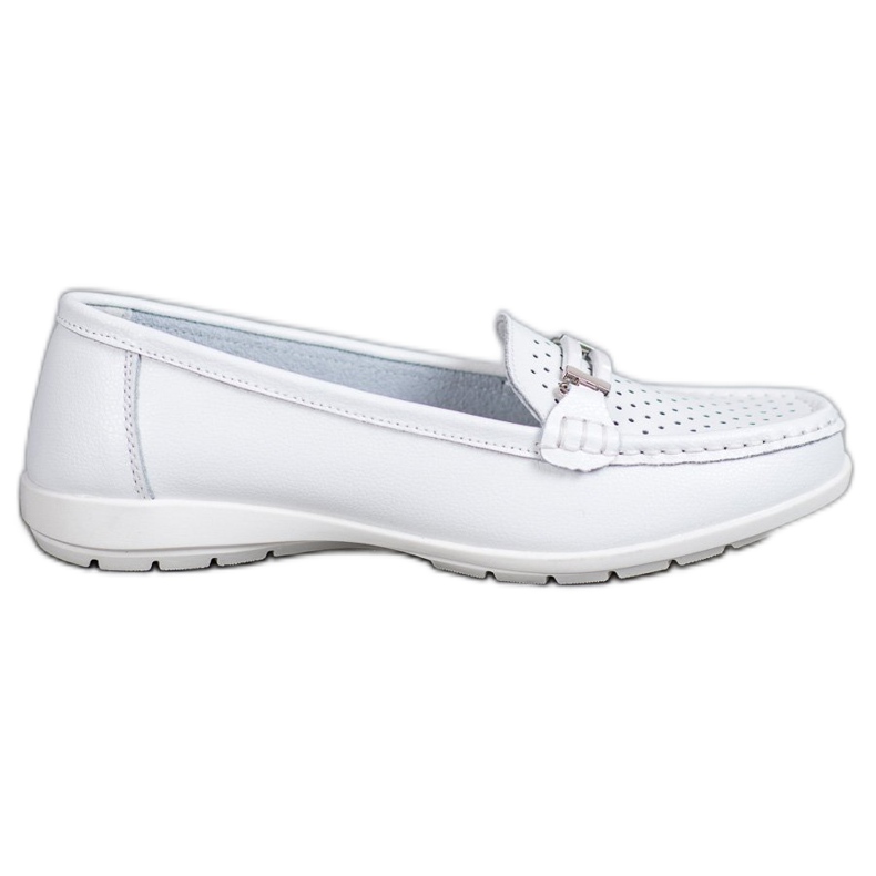 Goodin Mocassins en cuir confortables blanche