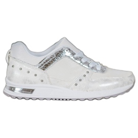 Emaks Baskets brillantes sur la plate-forme blanc gris