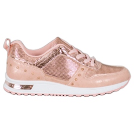 Emaks Baskets brillantes sur la plate-forme rose jaune