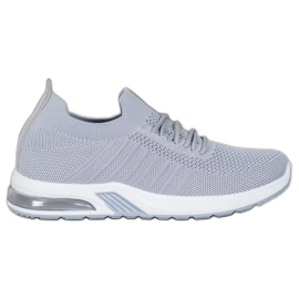 SHELOVET Chaussures textiles grises sur la plate-forme SHELOVET Chaussures textiles grises sur la plate-forme