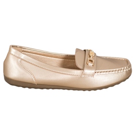 Fama Mocassins dorés élégants