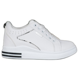 SHELOVET Chaussures blanches à semelle compensée cachée