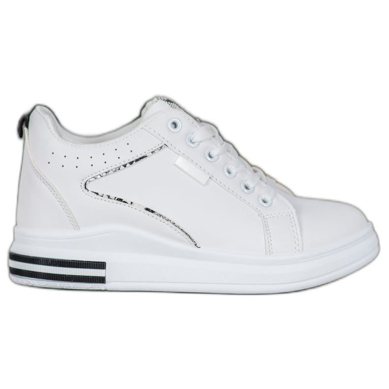 SHELOVET Chaussures blanches à semelle compensée cachée