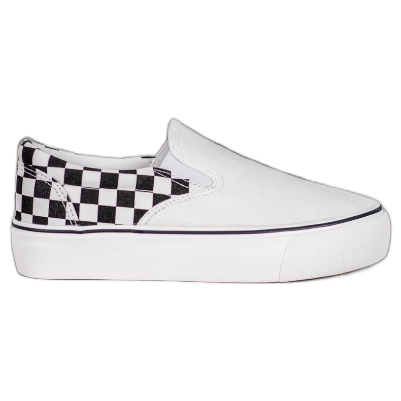 SHELOVET Slipons blancs sur la plate-forme blanche