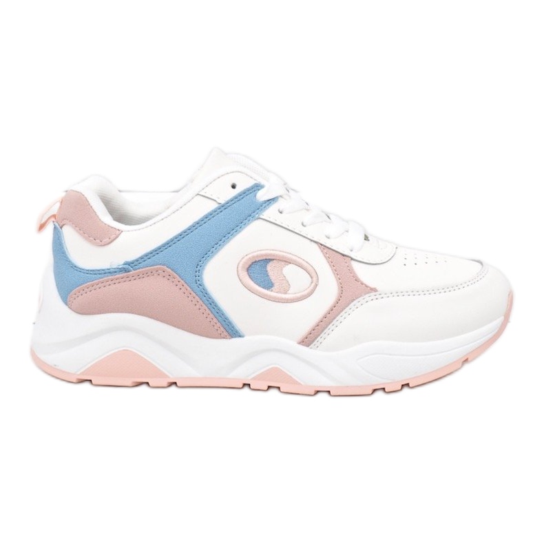 Chaussures de sport à la mode blanches BO-186 rose