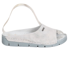 Goodin Pantoufles En Cuir Confortables gris
