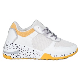 SHELOVET Baskets avec maille blanc