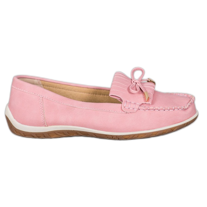 SHELOVET Mocassins en cuir écologique rose